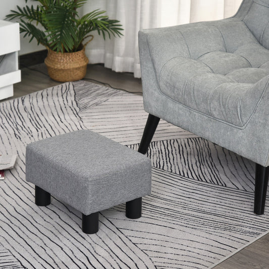 Multifunctional Linen Fabric Cube Footstool