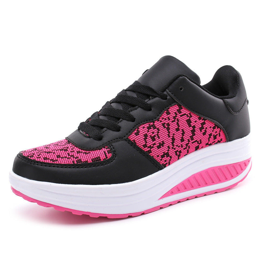 Flying Woven Leather Shoes, Sports Platform Shoes