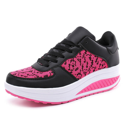 Flying Woven Leather Shoes, Sports Platform Shoes