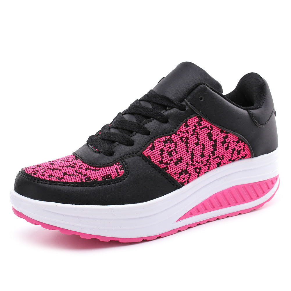 Flying Woven Leather Shoes, Sports Platform Shoes