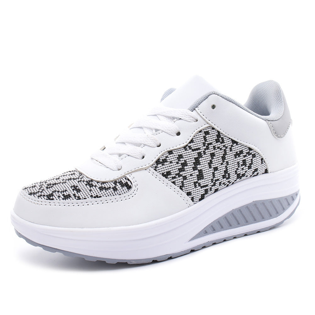 Flying Woven Leather Shoes, Sports Platform Shoes