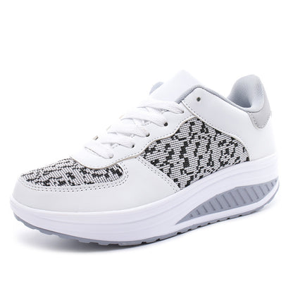 Flying Woven Leather Shoes, Sports Platform Shoes