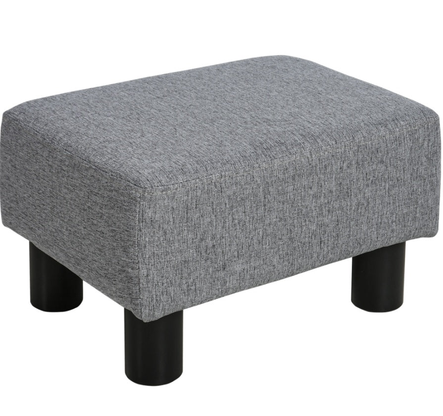 Multifunctional Linen Fabric Cube Footstool