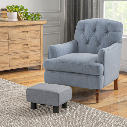 Multifunctional Linen Fabric Cube Footstool
